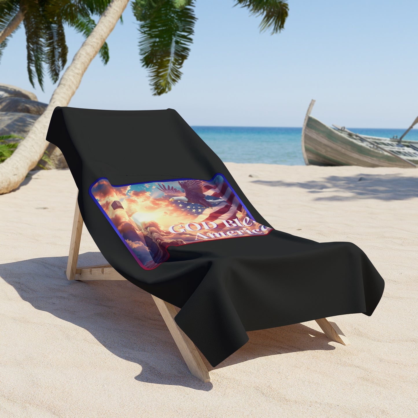 GOD BLESS AMERICA:  X-tra Large Beach (36"x72") - FREE SHIPPING