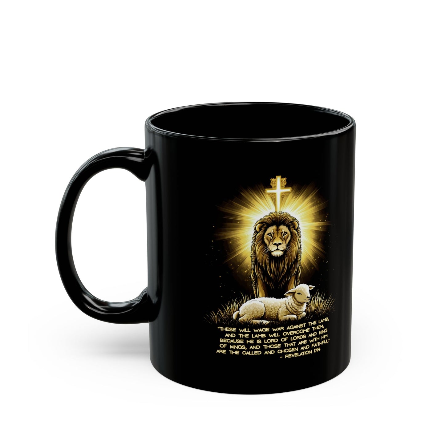 THE LION & THE LAMB Christian Ceramic Coffee Mug (11oz, 15oz)