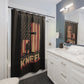 JUST KNEEL:  100% Polyester Patriotic Christian Shower Curtain - FREE SHIPPING