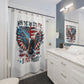 FREE INDEED:  100% Polyester Patriotic Christian Shower Curtain - FREE SHIPPING