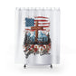 BLESSED IS THE NATION:  100% Polyester Patriotic Christian Shower Curtain - FREE SHIPPING