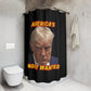 TRUMP MUG SHOT:  100% Polyester Patriotic Trump Shower Curtain - FREE SHIPPING