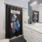 LIBERAL BRAIN DAMAGE:  100% Polyester Patriotic Biker Shower Curtain - FREE SHIPPING