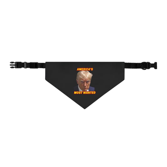 TRUMP MUG SHOT - Medium Dog Bandana (Collar Size 12-20"  Weight 26-55lbs) - FREE SHIPPING