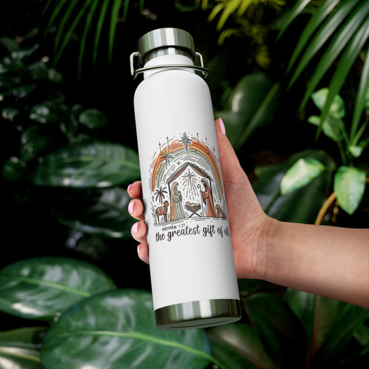 The GREATEST GIFT OF ALL:  22oz Copper Vacuum Insulated Patriotic Water Bottle - FREE SHIPPING