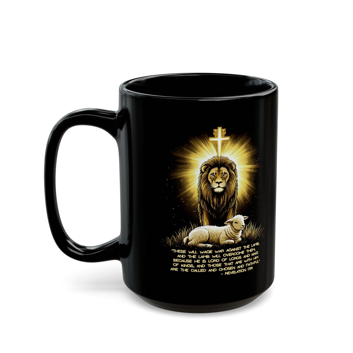 THE LION & THE LAMB Christian Ceramic Coffee Mug (11oz, 15oz)
