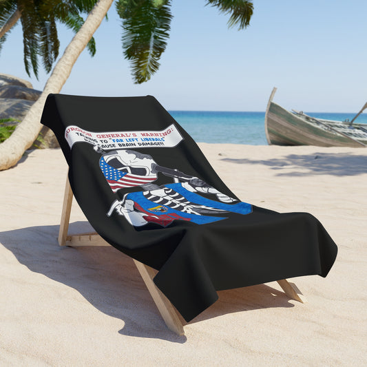 LIBERAL BRAIN DAMAGE:  X-tra Large Beach Towel (36"x72") - FREE SHIPPING