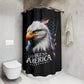 GOD BLESS AMERICA:  100% Polyester Patriotic Christian Shower Curtain - FREE SHIPPING