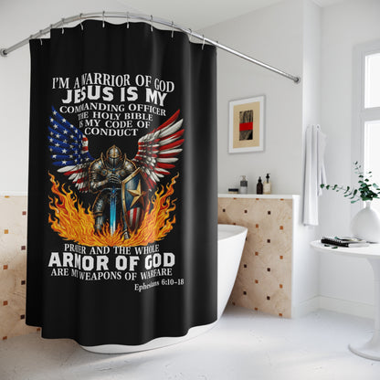 ARMOR OF GOD:  100% Polyester Patriotic Christian Shower Curtain - FREE SHIPPING