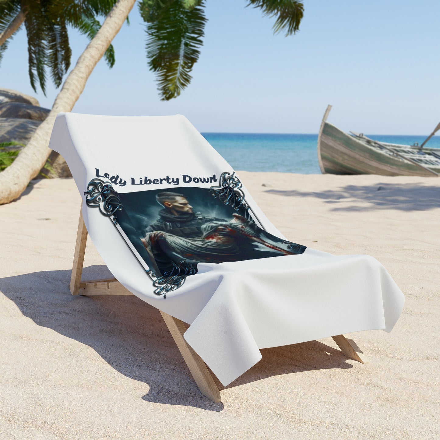 LADY LIBERTY DOWN:  X-tra Large Beach Towel (36"x72") - FREE SHIPPING