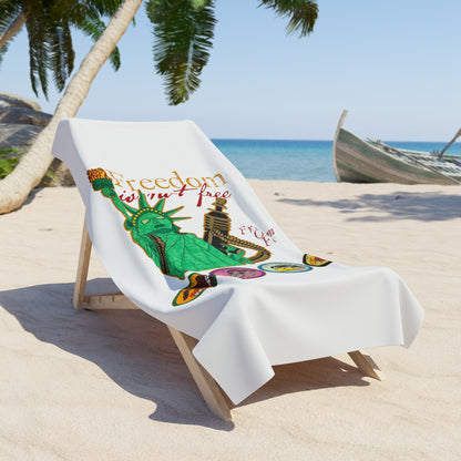 FREEDOM IS NOT FREE:  X-tra Large Beach Towel 36"x72" - FREE SHIPPING