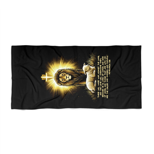 THE LION & THE LAMB:  X-tra Large Beach Towel (36"x72") - FREE SHIPPING