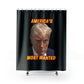 TRUMP MUG SHOT:  100% Polyester Patriotic Trump Shower Curtain - FREE SHIPPING