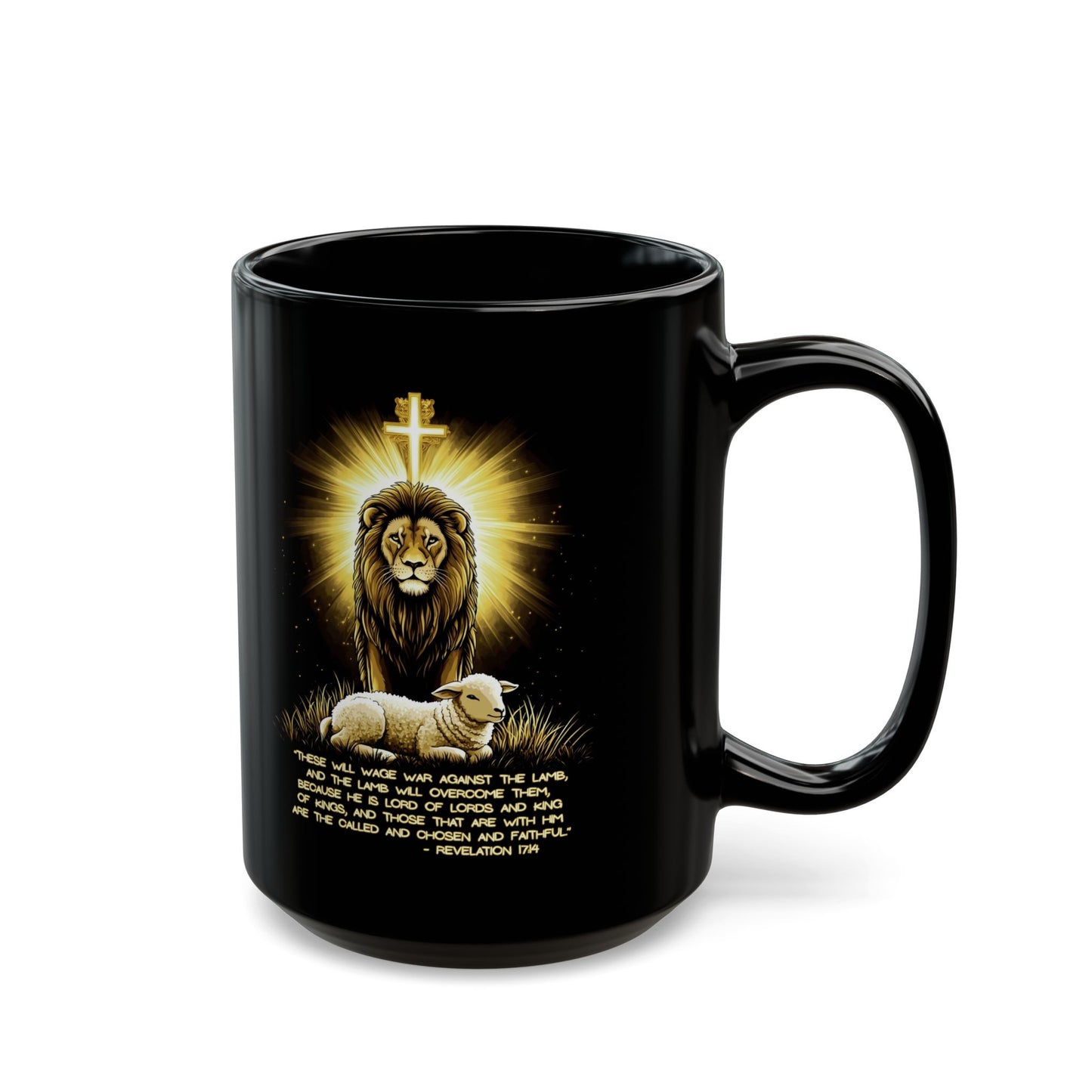 THE LION & THE LAMB Christian Ceramic Coffee Mug (11oz, 15oz)