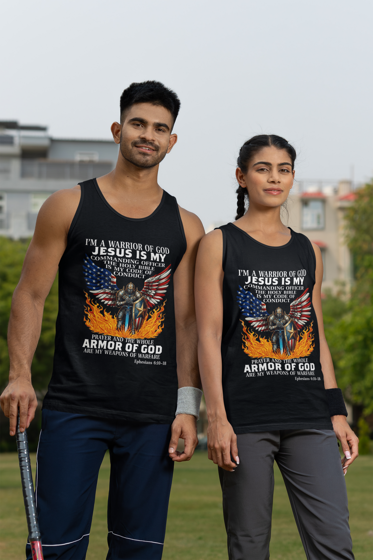 ARMOR OF GOD Medium Weight Patriotic Christian Tank Top (S-2XL):  Men's & Women's 5200 - FREE SHIPPING