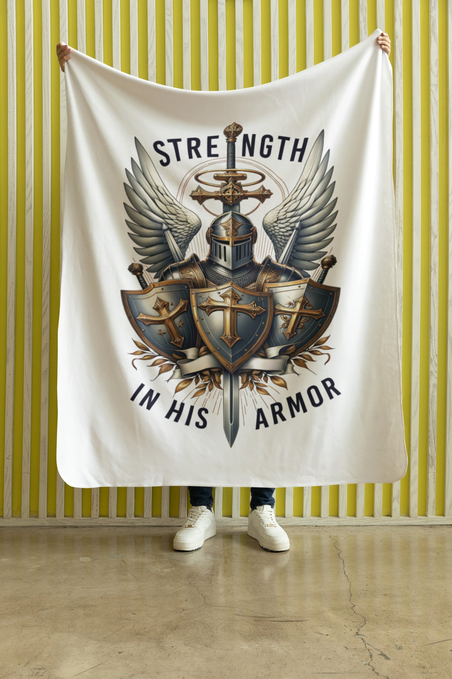 ARMOR OF GOD Light Weight Christian Velveteen Plush Blanket (3 sizes available) - FREE SHIPPING