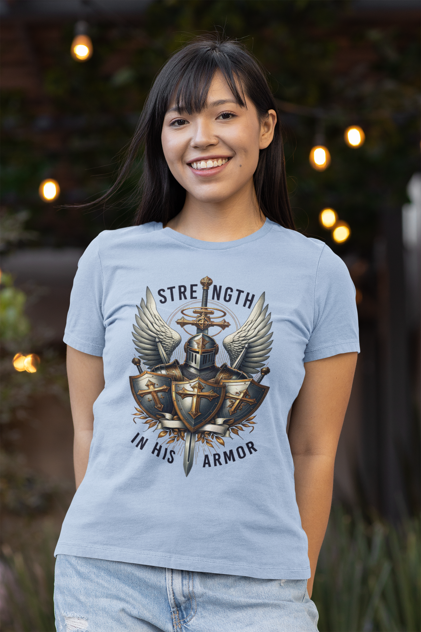 ARMOR OF GOD Fitted Christian T-Shirt (S-2XL):  Women's Bella+Canvas 6004 - FREE SHIPPING