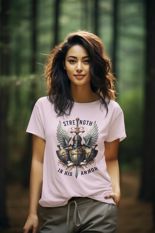 ARMOR OF GOD Semi-Fitted Christian T-Shirt (S-3XL):  Women's Gildan 5000L