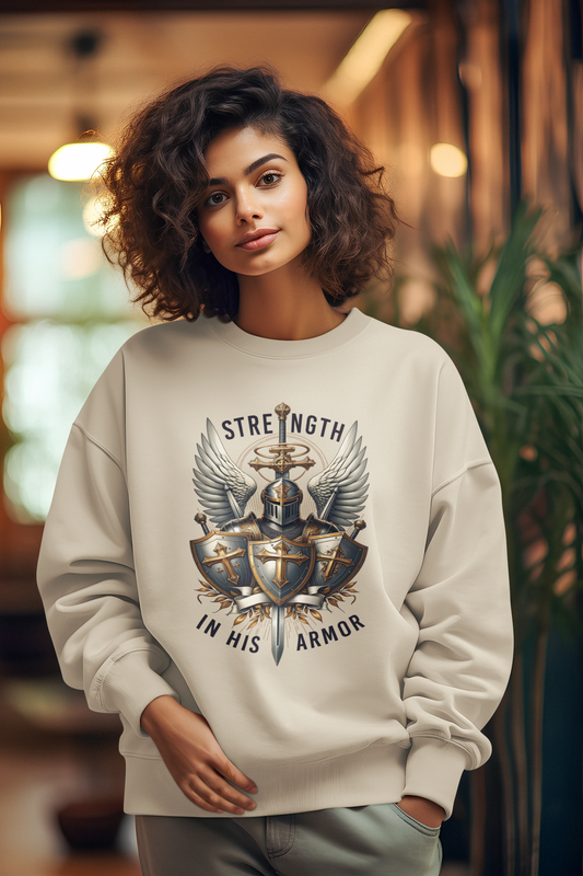 ARMOR OF GOD Heavy Weight Christian Sweatshirt (S-5XL):  Women's Gildan 18000 - FREE SHIPPING