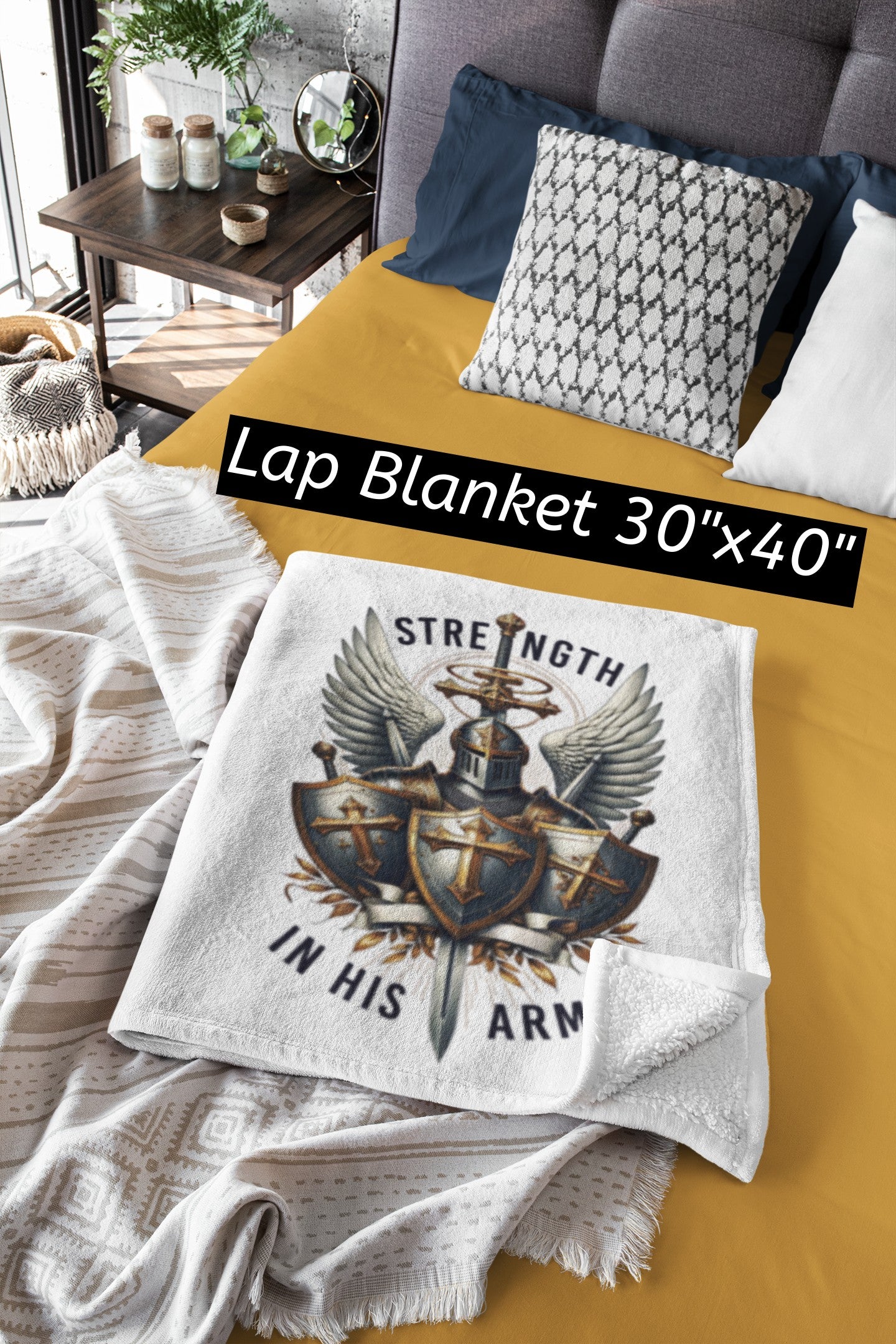 ARMOR OF GOD Light Weight Christian Velveteen Plush Blanket (3 sizes available) - FREE SHIPPING