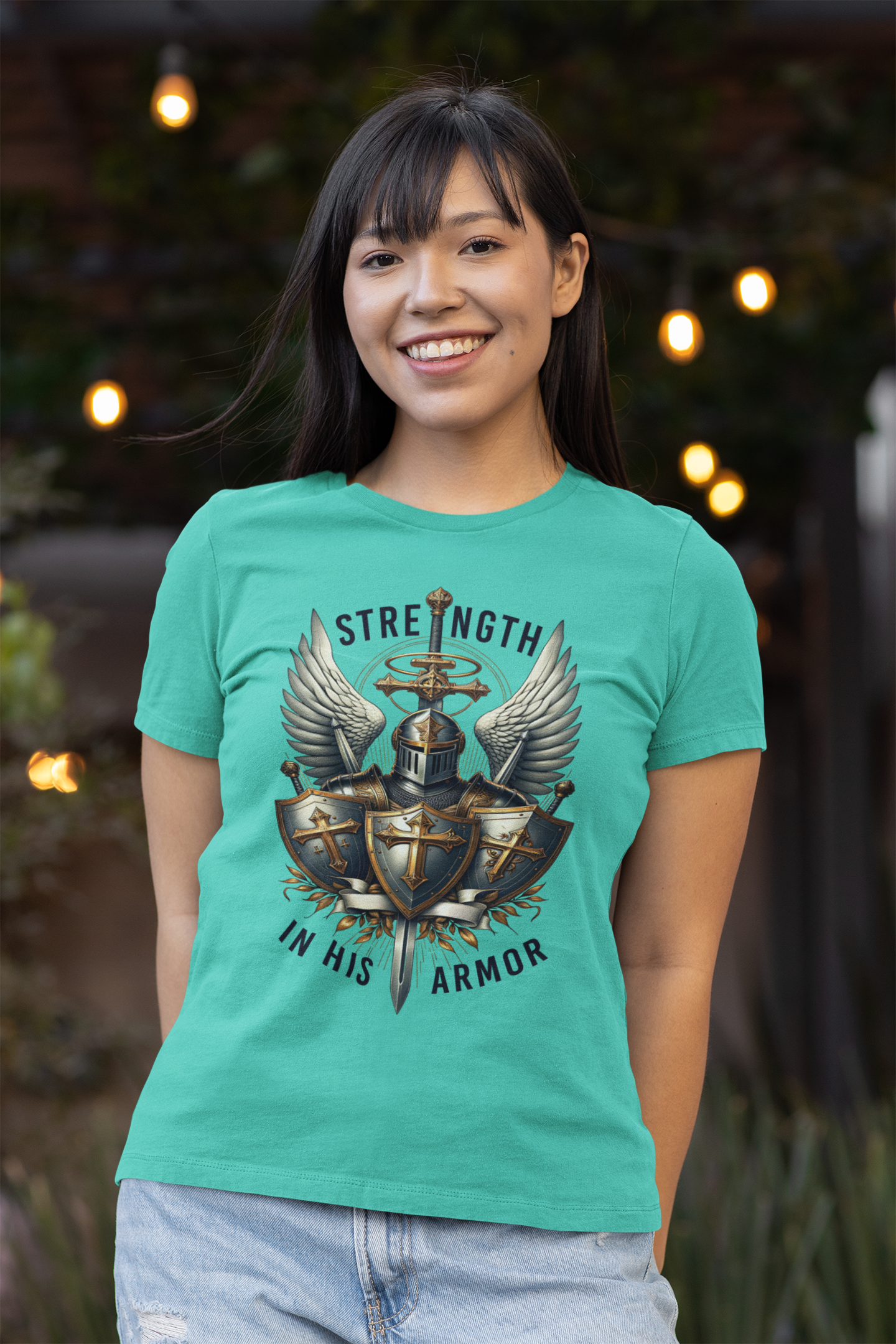 ARMOR OF GOD Fitted Christian T-Shirt (S-2XL):  Women's Bella+Canvas 6004 - FREE SHIPPING