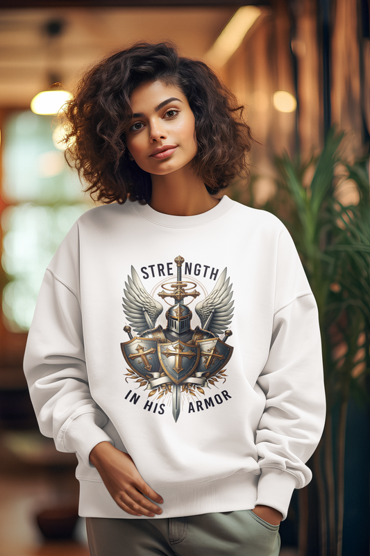 ARMOR OF GOD Heavy Weight Christian Sweatshirt (S-5XL):  Women's Gildan 18000 - FREE SHIPPING