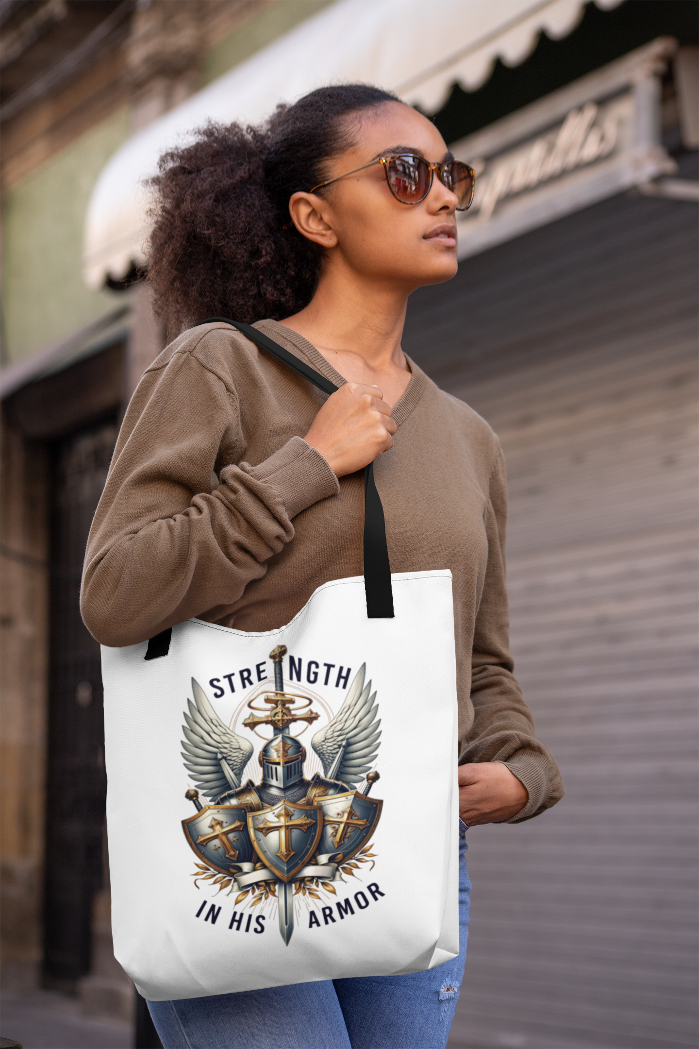 ARMOR OF GOD Christian 100% Polyester Tote Bag (3 sizes) - FREE SHIPPING