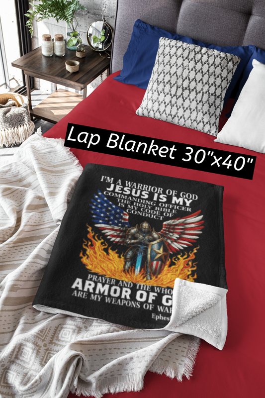 ARMOR OF GOD Light Weight Patriotic Christian Velveteen Plush Blanket (3 sizes available) - FREE SHIPPING