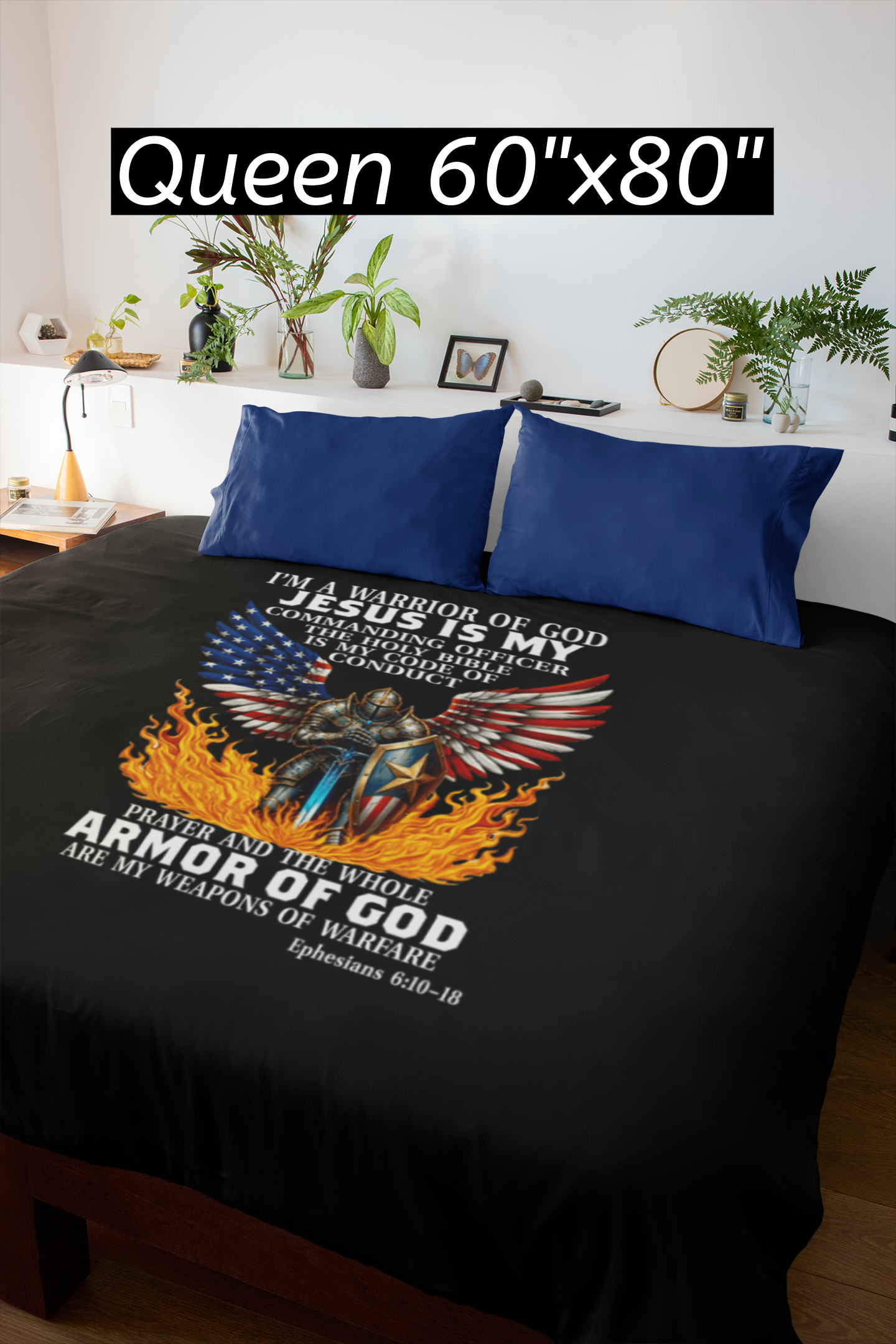 ARMOR OF GOD Light Weight Patriotic Christian Velveteen Plush Blanket (3 sizes available) - FREE SHIPPING
