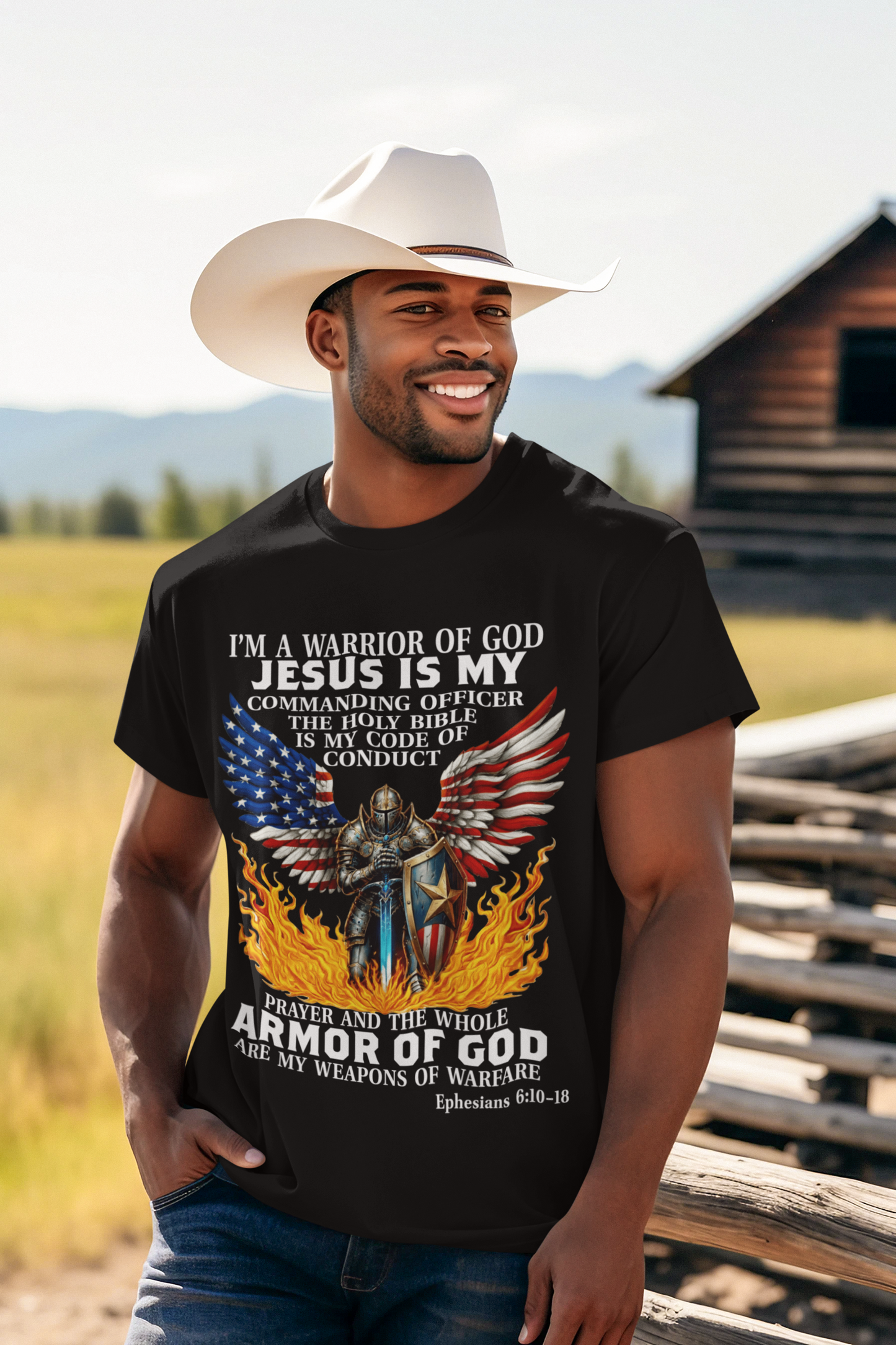 ARMOR OF GOD Patriotic Christian T-Shirt (S-5XL):  Men's Medium Weight Gildan 5000 - FREE SHIPPING