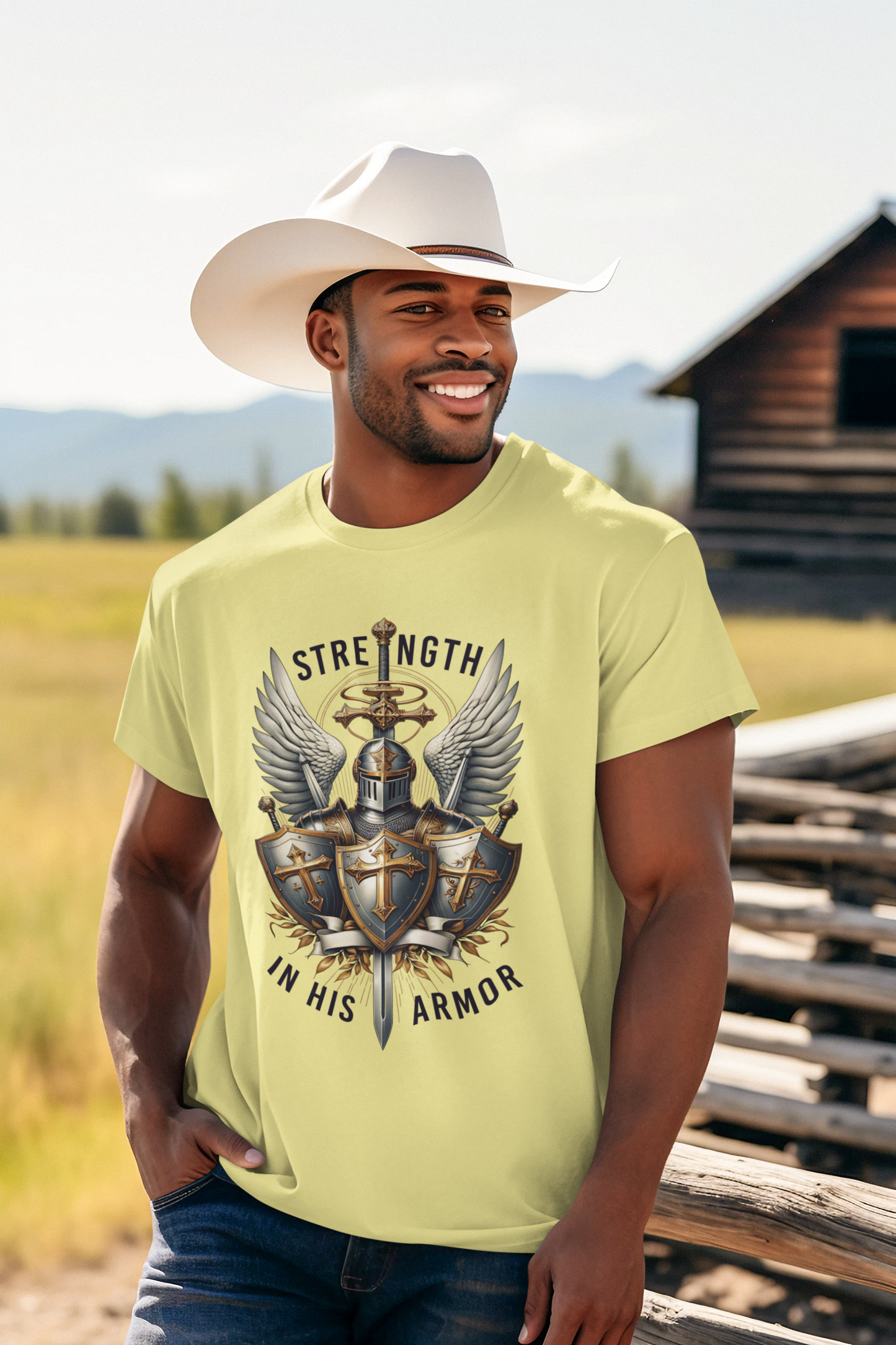 ARMOR OF GOD Christian T-Shirt (S-5XL):  Men's Medium Weight Gildan 5000 - FREE SHIPPING