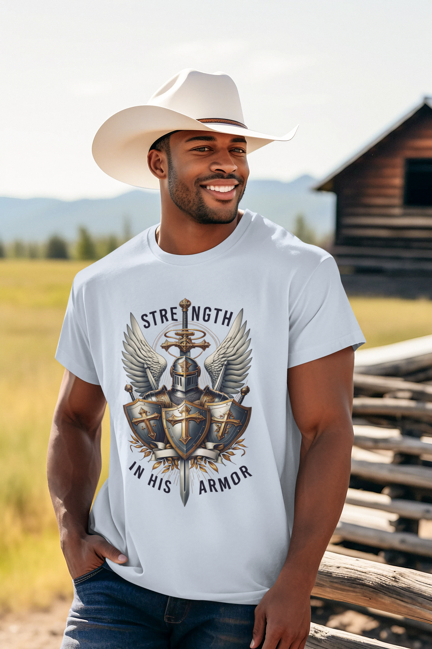 ARMOR OF GOD Christian T-Shirt (S-5XL):  Men's Medium Weight Gildan 5000 - FREE SHIPPING