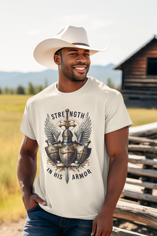 ARMOR OF GOD Christian T-Shirt (S-5XL):  Men's Medium Weight Gildan 5000 - FREE SHIPPING