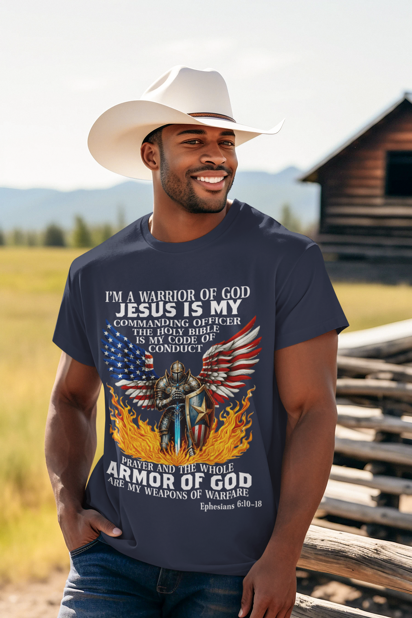 ARMOR OF GOD Patriotic Christian T-Shirt (S-5XL):  Men's Medium Weight Gildan 5000 - FREE SHIPPING