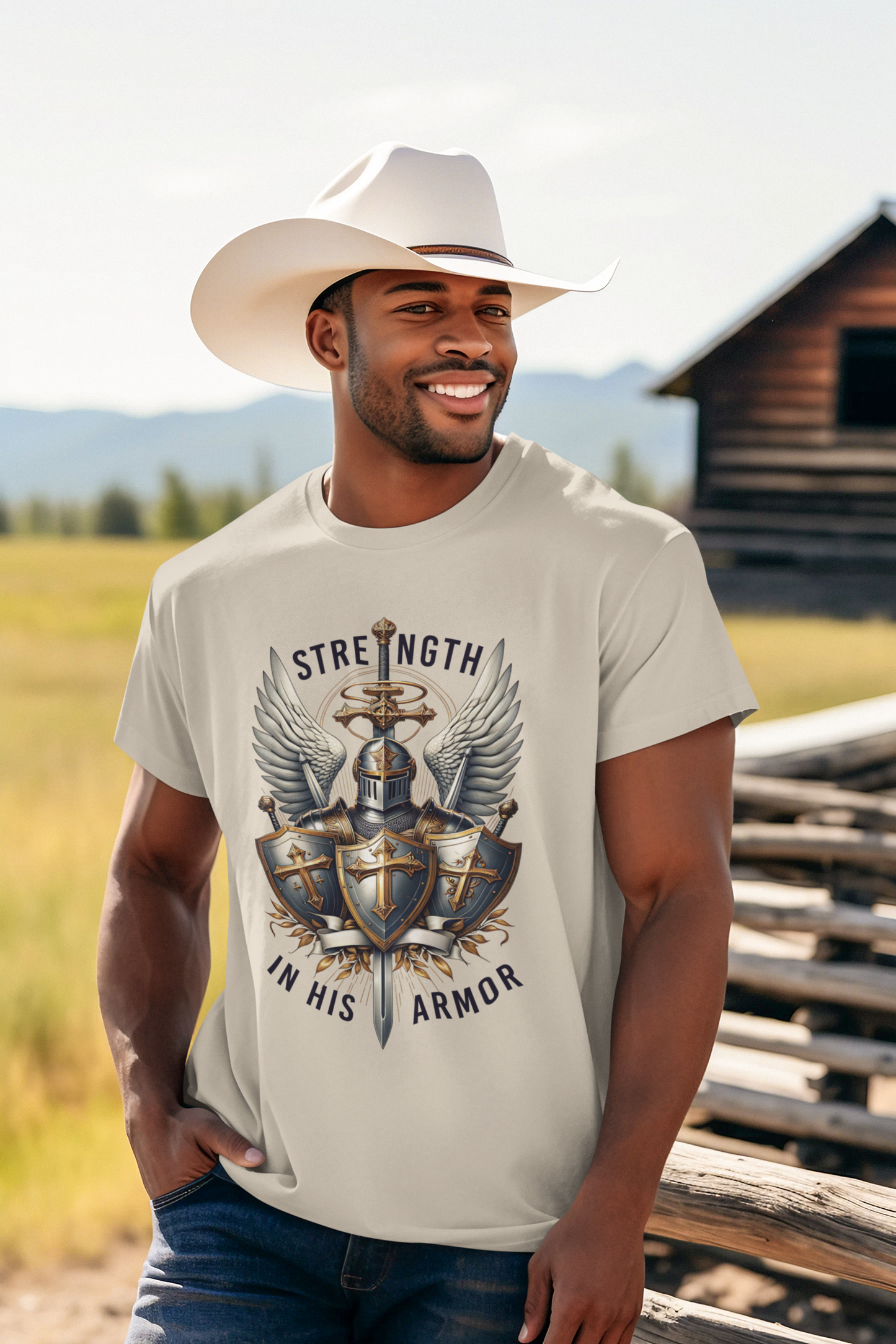 ARMOR OF GOD Christian T-Shirt (S-5XL):  Men's Medium Weight Gildan 5000 - FREE SHIPPING