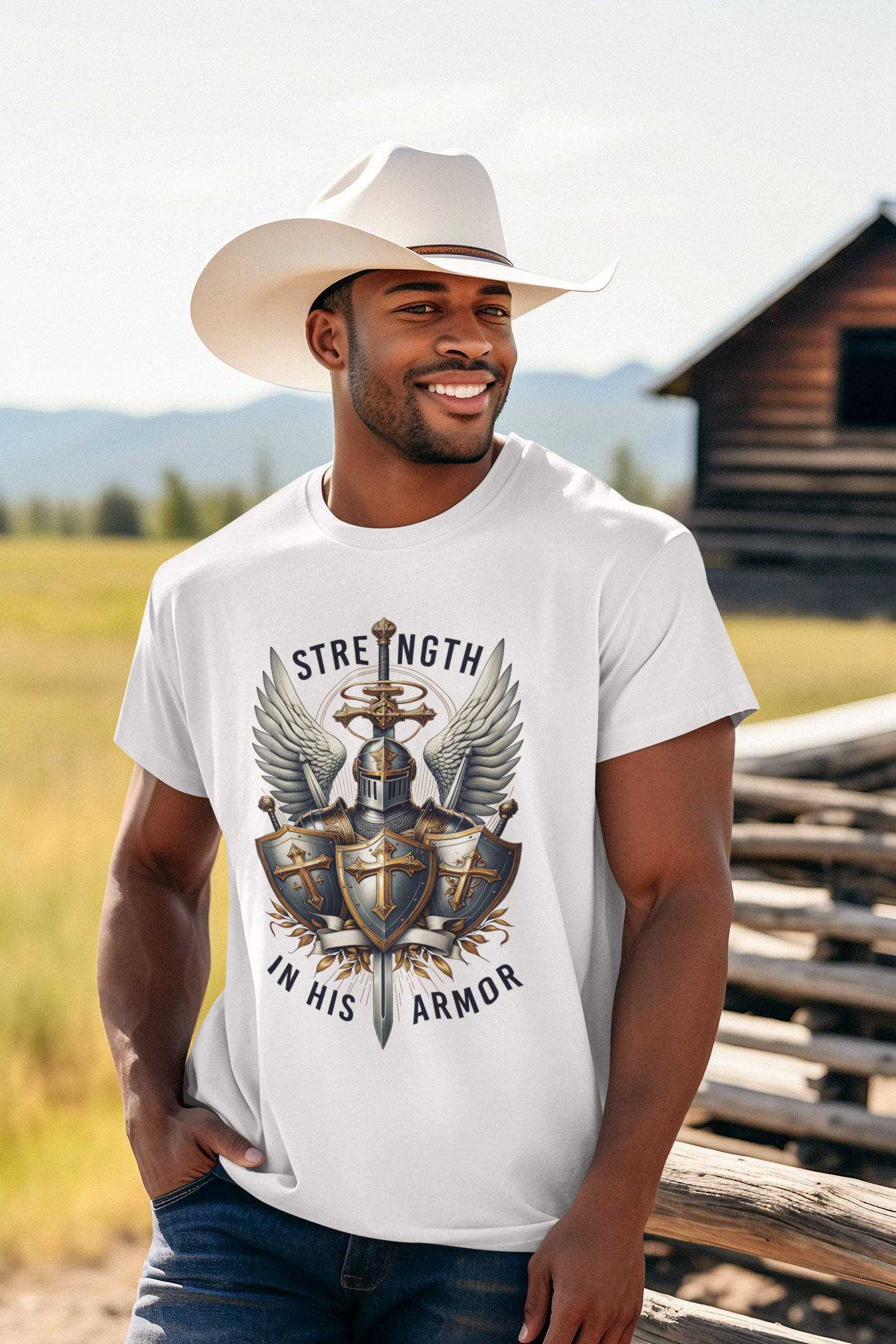 ARMOR OF GOD Christian T-Shirt (S-5XL):  Men's Medium Weight Gildan 5000 - FREE SHIPPING