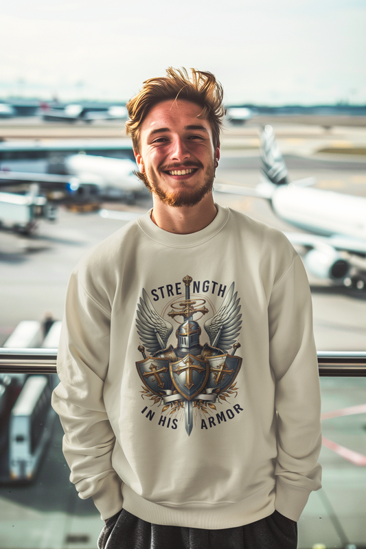 ARMOR OF GOD Heavy Weight Christian Sweatshirt (S-5XL):  Men's Gildan 18000