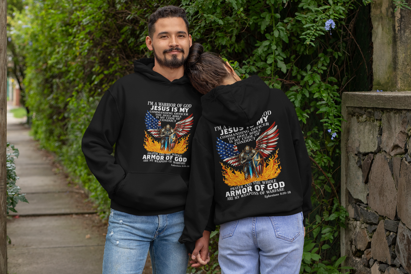ARMOR OF GOD Heavy Weight Christian Hoodie (S-5XL):  Women's Gildan 18500 - FREE SHIPPING