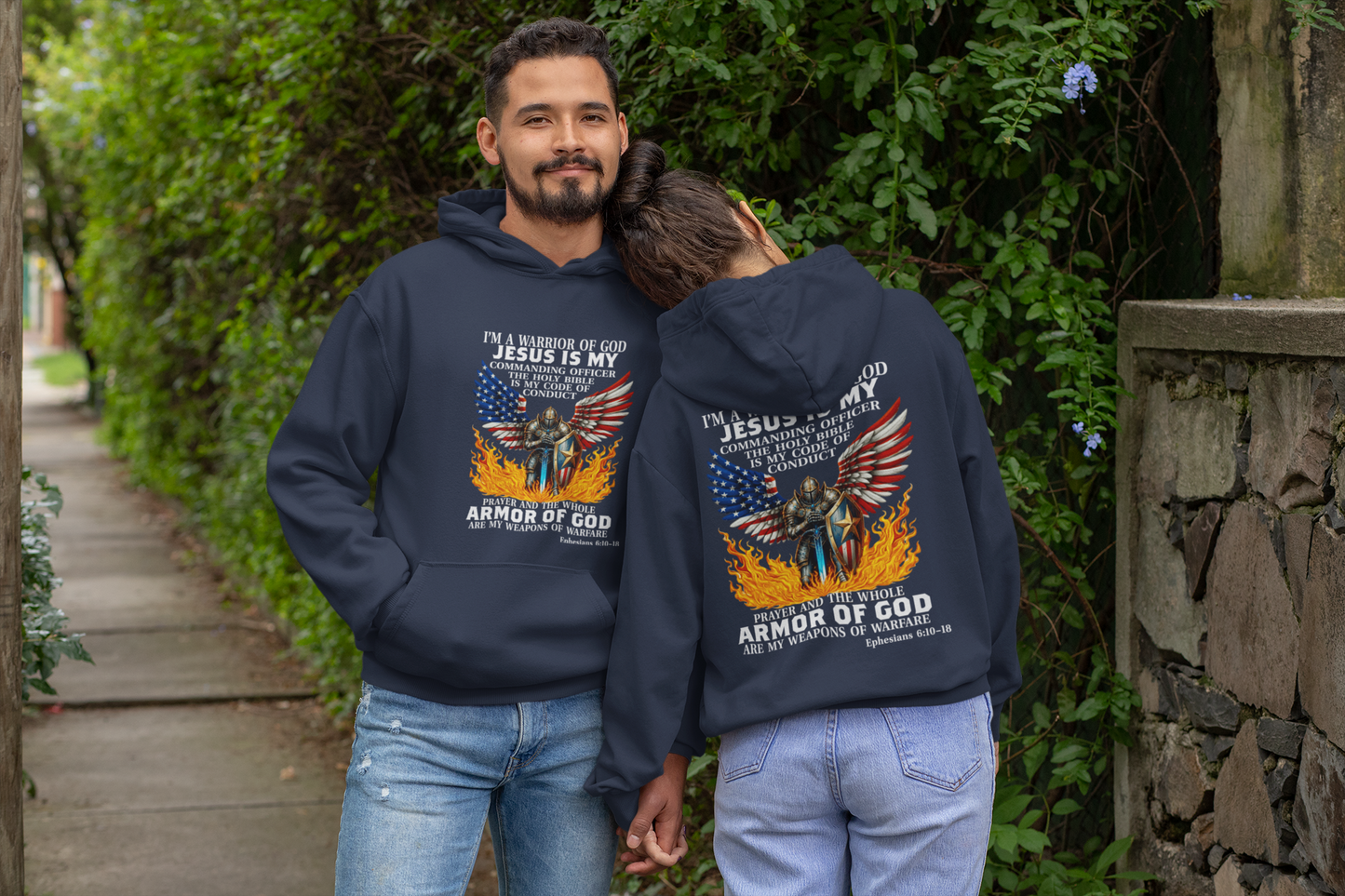 ARMOR OF GOD Heavy Weight Christian Hoodie (S-5XL):  Women's Gildan 18500 - FREE SHIPPING