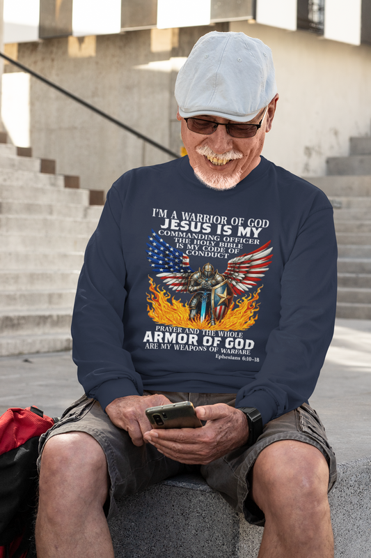 . ARMOR OF GOD Heavy Weight Christian Long Sleeve T-Shirt (S-2XL):  Men's Gildan 2400 - FREE SHIPPING