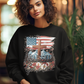 BLESSED IS THE NATION Heavy Weight Patriotic Christian Sweatshirt (S-5XL):  Women's Gildan 18000 - FREE SHIPPING