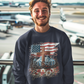 BLESSED IS THE NATION Heavy Weight Patriotic Christian Sweatshirt (S-5XL):  Men's Gildan 18000 - FREE SHIPPING