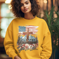 BLESSED IS THE NATION Heavy Weight Patriotic Christian Sweatshirt (S-5XL):  Women's Gildan 18000 - FREE SHIPPING