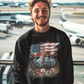 BLESSED IS THE NATION Heavy Weight Patriotic Christian Sweatshirt (S-5XL):  Men's Gildan 18000 - FREE SHIPPING