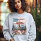 BLESSED IS THE NATION Heavy Weight Patriotic Christian Sweatshirt (S-5XL):  Women's Gildan 18000 - FREE SHIPPING