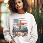 BLESSED IS THE NATION Heavy Weight Patriotic Christian Sweatshirt (S-5XL):  Women's Gildan 18000 - FREE SHIPPING
