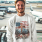 BLESSED IS THE NATION Heavy Weight Patriotic Christian Sweatshirt (S-5XL):  Men's Gildan 18000 - FREE SHIPPING