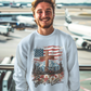 BLESSED IS THE NATION Heavy Weight Patriotic Christian Sweatshirt (S-5XL):  Men's Gildan 18000 - FREE SHIPPING