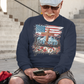 . BLESSED IS THE NATION Heavy Weight Patriotic Christian Long Sleeve T-Shirt (S-2XL):  Men's Gildan 2400 - FREE SHIPPING