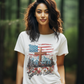 BLESSED IS THE NATION Semi-Fitted Patriotic Christian T-Shirt (S-3XL):  Women's Gildan 5000L - FREE SHIPPING